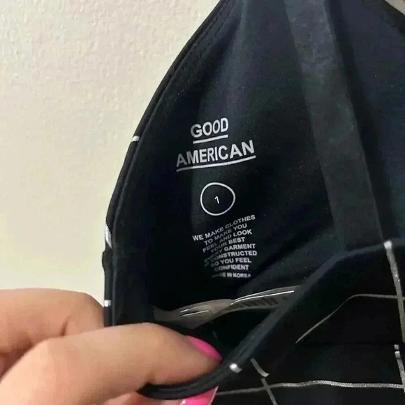 Good American Grid Foil-Print Bra 1/S - Picture 7 of 7